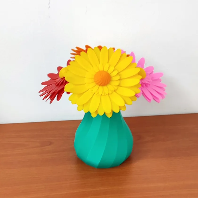 Herberas - Florero + 4 Flores